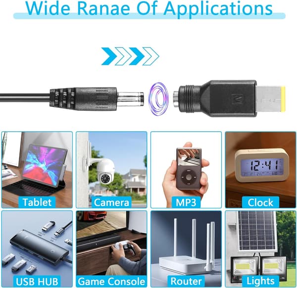 1m USB C - DC PD -sovitinkaapeli 10 liitäntäkärjellä, säädettävä jännite 5V-9V-12V-15V-20V