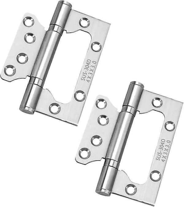 4x rustfri stålhængsler, rektangulære dørhængsler