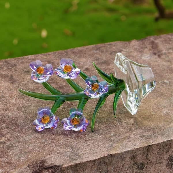 1 stk. (lilla) Krystal Orkidé Blomsterfigur Solfanger Jul