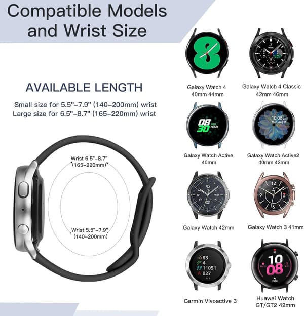 Silikonrem Kompatibel med Samsung Galaxy Watch Active 2
