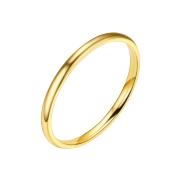 Elegant finger ring med slät yta, minimalistisk, enkel stil, tunn staplingsring för födelsedag Golden US 5