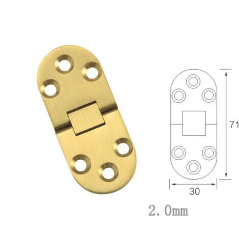 4 stk. foldbare vippehængsler, massive messinghængsler til foldbare bord-, skabs- og skabsdøre, møbler 2,0 mm