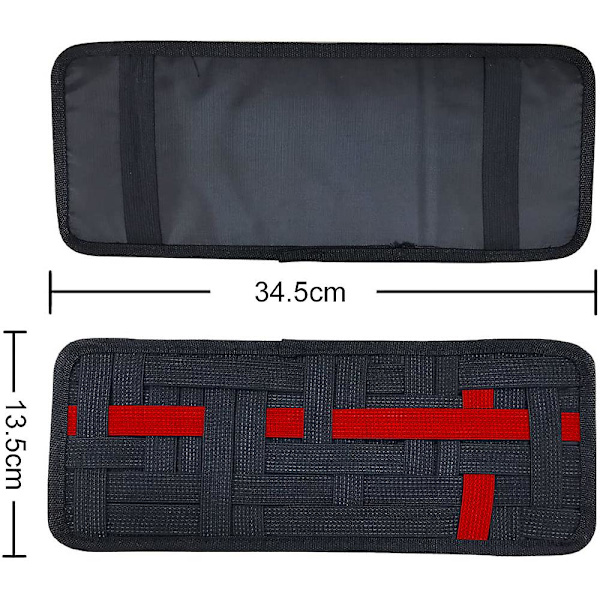 Solskærm Organizer til Bil, Solskærm Opbevaring Anti-slip Elastisk Vævet Bræt til Solbriller Holder Parkering Brændstofkort Tilbehør Red