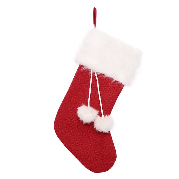 Röda luddiga boll julstrumpor presentpåse julklappar