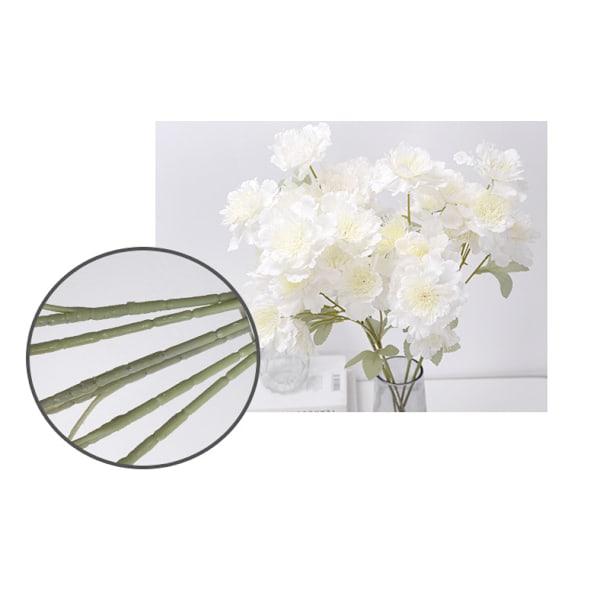 Simulerad blomma snöpion vit 3st,