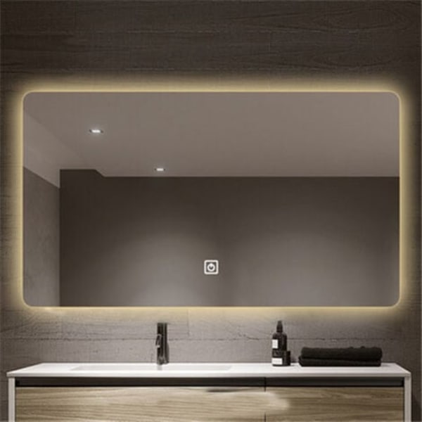 LED Badrumsspegel, Väggmonterad Smink Spegel, Stor Modern Spegel, Varm Ljus (60 x 40cm)
