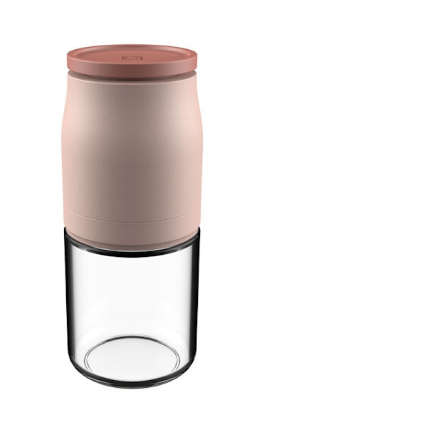 Pepparkvarn nymalet havssalt och manuell glaspeppar pulver (100ML rosa kort),