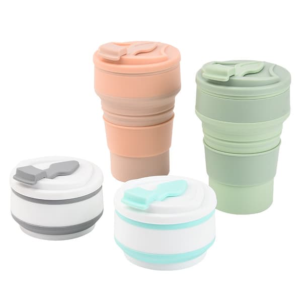 1 x 350ml sammenklappelig kaffekop til camping, genanvendelig sammenklappelig