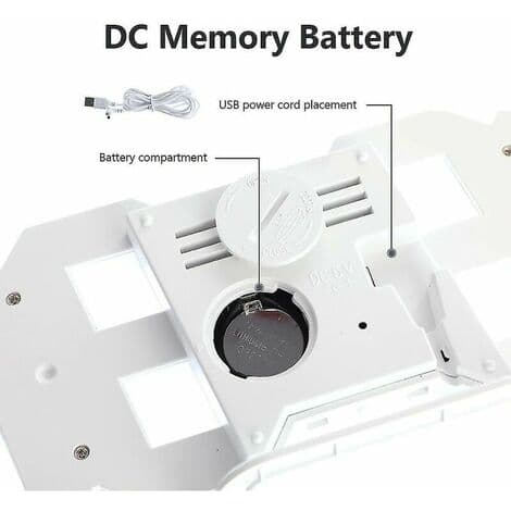 Stor 3D LED Digital Veggklokke