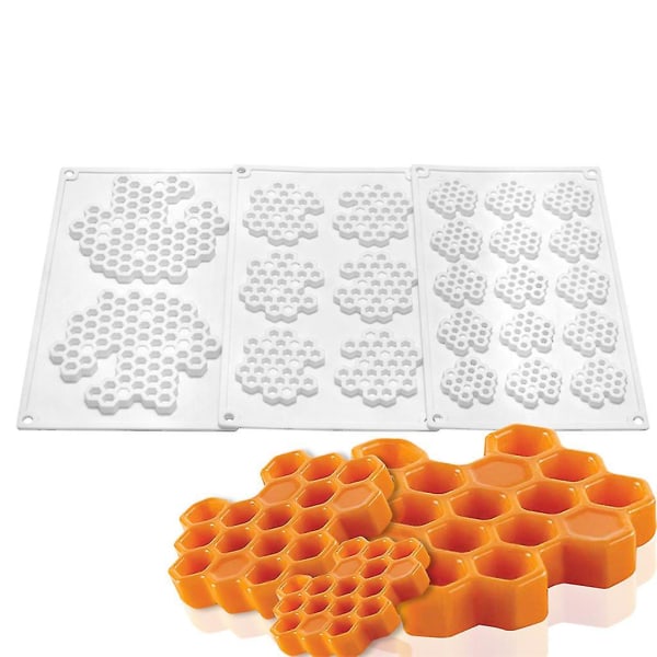 Honeycomb-formet silikonform Honeycomb-sjokoladeformer Dekorasjonsnettinnsats (mcm-277)