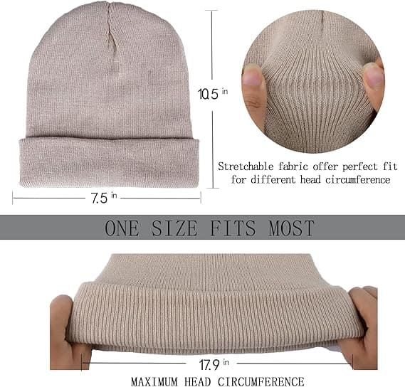 2-pak Beanies til Mænd og Kvinder, Slouchy Beanies, Strikkede Vinter