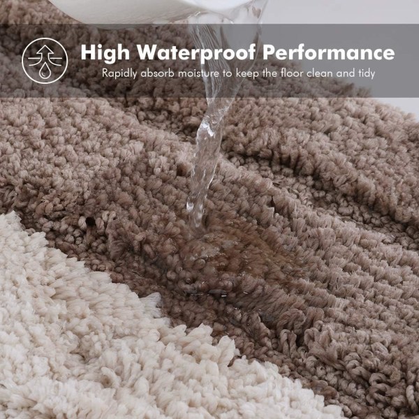 Mikrofiber bademåtte, dørmåtte blød skridsikker bademåtte, elegant shaggy stribet bademåtter til badeværelse 45x70cm - (Gradient BrownB),