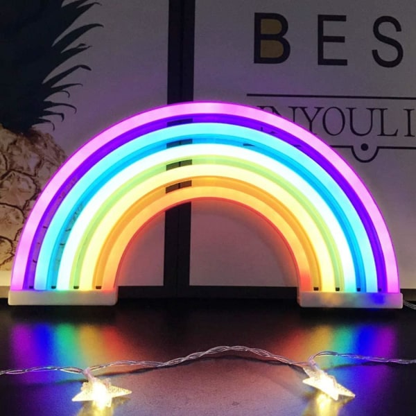 Rainbow Kids Night Light Julklapp Led Rainbow Neon Lights För väggdekoration, fest, semesterdekoration
