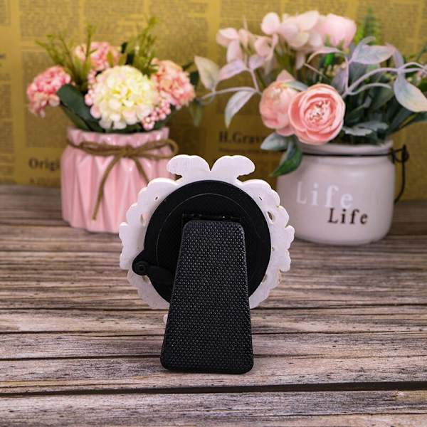 Hvit (9,5X8cm) Lite Retro Oval Barokk Bilde Ramme Nattbord Skrivebord Ornament for Hjem og Hage Dekorasjon