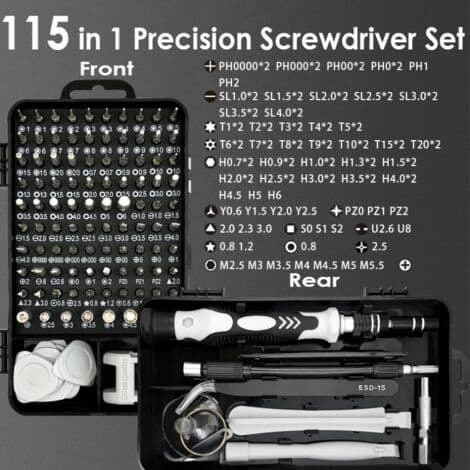 Præcisions Bitsæt, 115 I 1 Mini Præcisionsskruetrækker Sæt, Bærbar Reparationskit til Computer/Laptop/iPhone/Briller, Mini