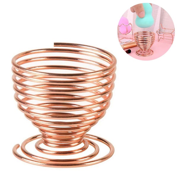 Svampsminkblenderhållare, Makeup Powder Puff Sponge Holder Skönhetsverktyg Torkställ Torkställ Äggpulverpuff Displayställ Gold