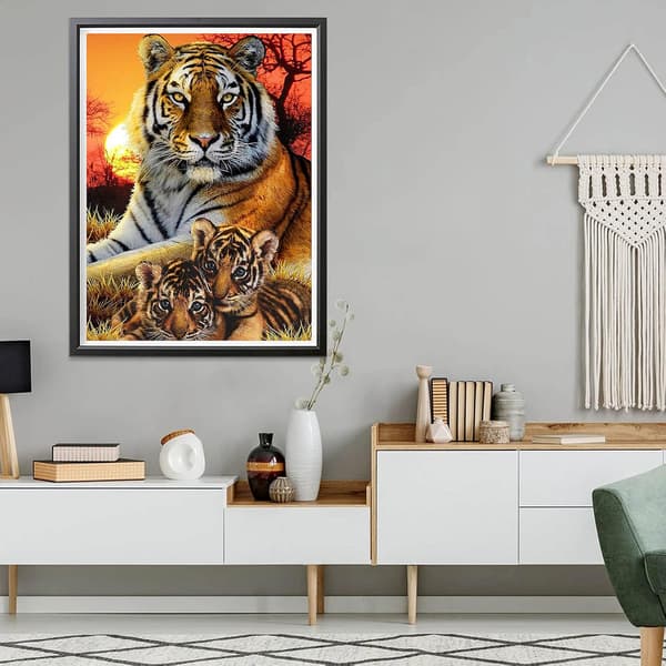DIY Diamantmaleri Tiger Komplette Sæt, 5D Broderi Diamant