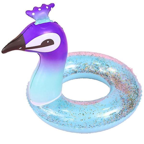 Badring Pool Float, Flamingo Form Uppblåsbar Pool Float Med Glitter, Uppblåsbar Fritidsflotte Rör Badring Sommar Barn Pool Leksaker Shape2