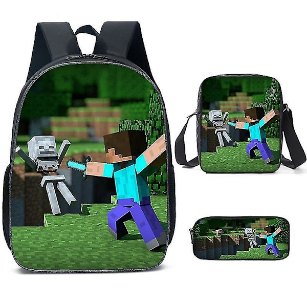 Minecraft Peli Kolmiosainen Reppu -G10 G10