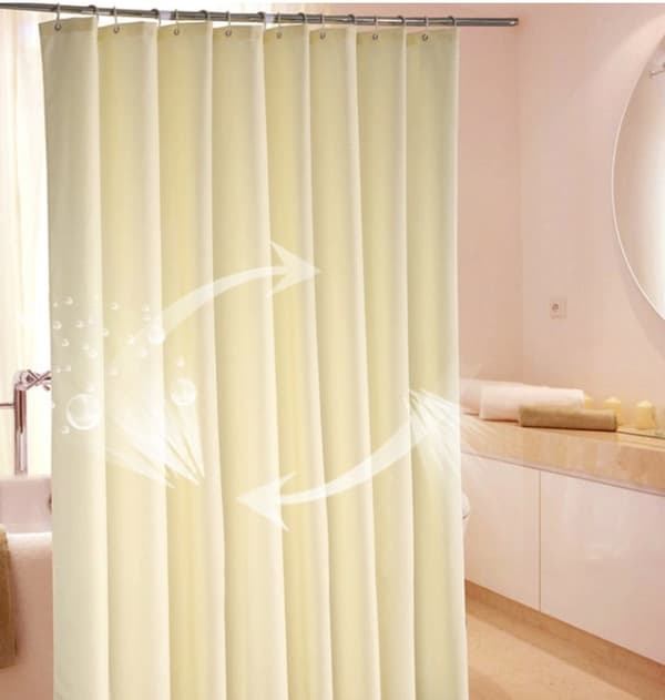 Beige badeforhæng 100 bred*200 høj CM,
