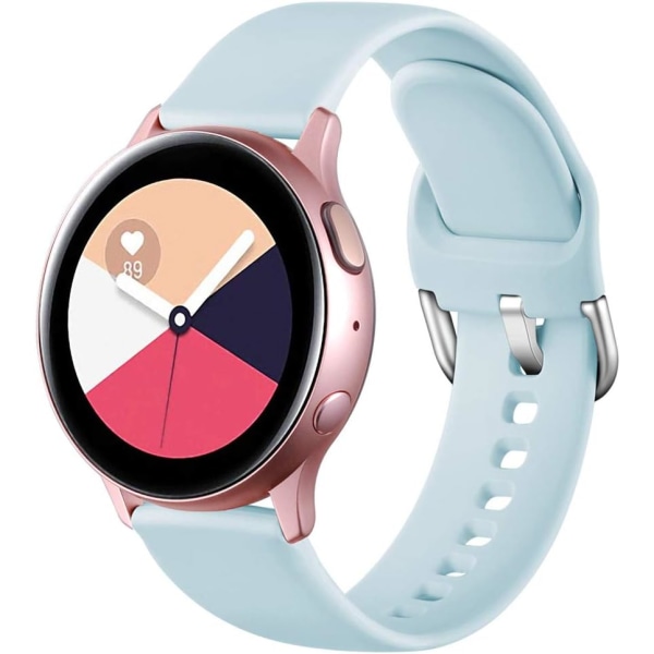 Ranneke, joka on yhteensopiva Samsung Galaxy Watch Active / Active2 40mm / 44mm, 20mm pehmeät silikoniset vaihtohihnat, yhteensopiva Samsung Galaxy Watch 42