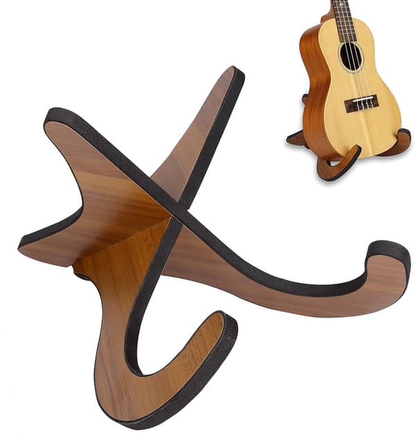 1 stk Avtakbar Tre Ukulele Stativ Foldbar Gitar Stativ Solid