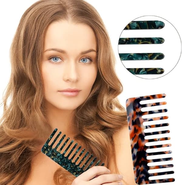2 bredtandede kamme til hårstyling Shampoo-kamme til krøllet hår