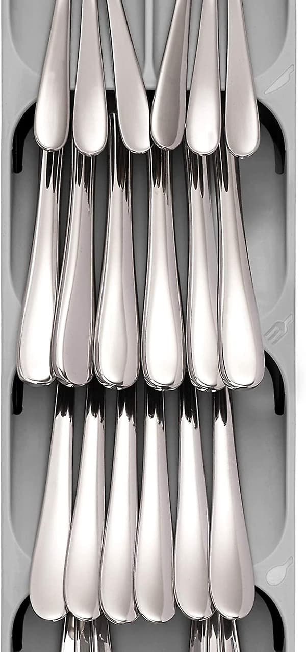 Kökslådearrangörbricka för bestick Silverware Gray C