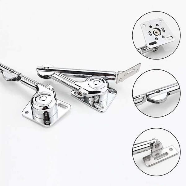 Hydrauliskt stödlager, set med 2 mjukstängande fällbara lockstöd för köksskåpsdörr