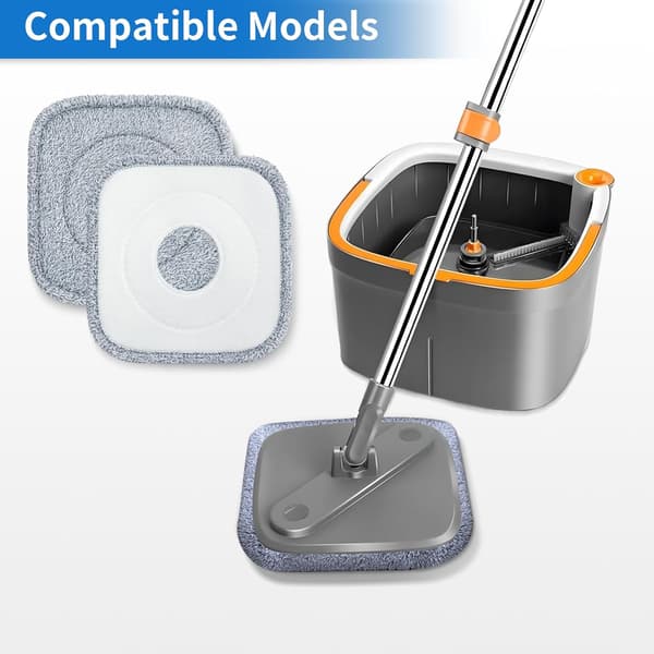 6 stk. moppehoder kompatible med moppesystem med roterende mopp og bøtte True & Tidy True Clean, 8,26 x 8,26 roterende moppeerstatningsputer