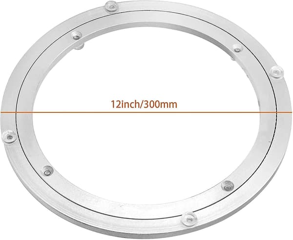 Roterende spisebordplate i aluminium - 12 tommer