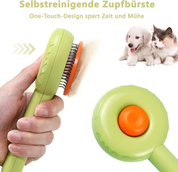 Hunde- og Kattebørste til Kort og Langt Hår - Selvrensende Børste