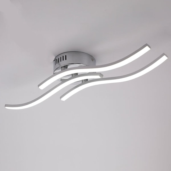 Bølget loftslampe Enkel moderne soveværelseslampe (varmt hvidt lys), til stue, entre, soveværelse mv.