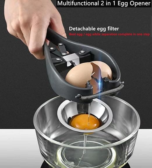 1 stk. eggknekker i rustfritt stål - Automatisk rå egg