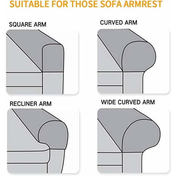 Soffa Armstödsöverdrag Mjuka Fåtöljöverdrag Halksäkra Armstödsöverdrag Elastiska Soffaöverdrag Skydd - Mörkgrå