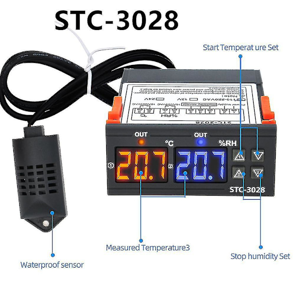 STC-1000 STC-3000 3008 3018 3028 Digital Temperaturregulator STC-8080A+ STC-200 STC-100A Termostat 110-220V 10A STC-3008  220V