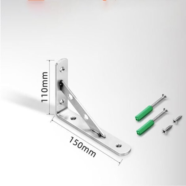 150 mm:n taittuvat hyllyt ruostumattomasta teräksestä, taittuva seinähylly, kolmion muotoinen tukikehys, pöydille, penkeille ja hyllyille