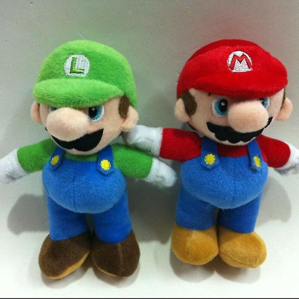 Ny 25cm Super Mario Bros Plussjdukke Mario Luigi Myk Leke Stoffdyr Anim A