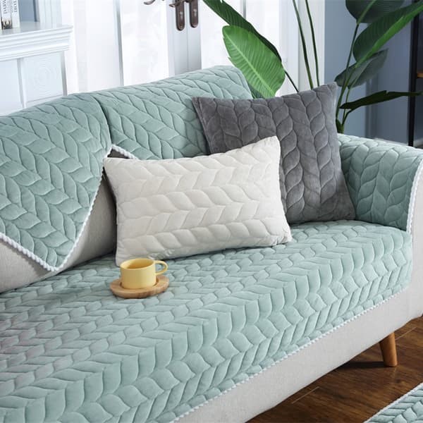 Moderne minimalistisk sofapute, komfortabel plysj sofaputetrekk (grønn, 70*180),