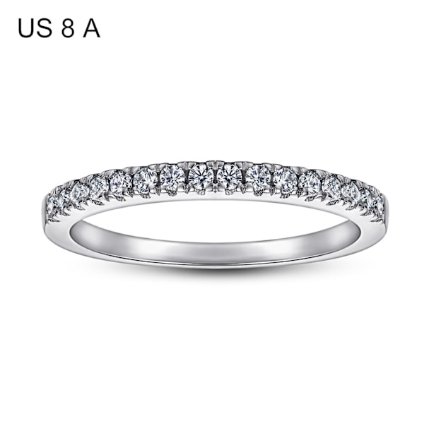 Elegant Damring i Modern Stil, Silver Effekt, Snygg Smycke för Kvinnor Platinum US 8 A