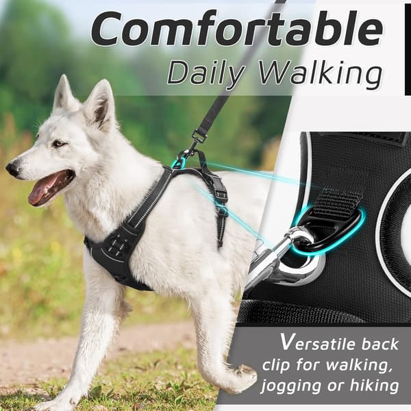 No Pull Hunde Sele for Store Hunde, Foran Klips, Justerbar