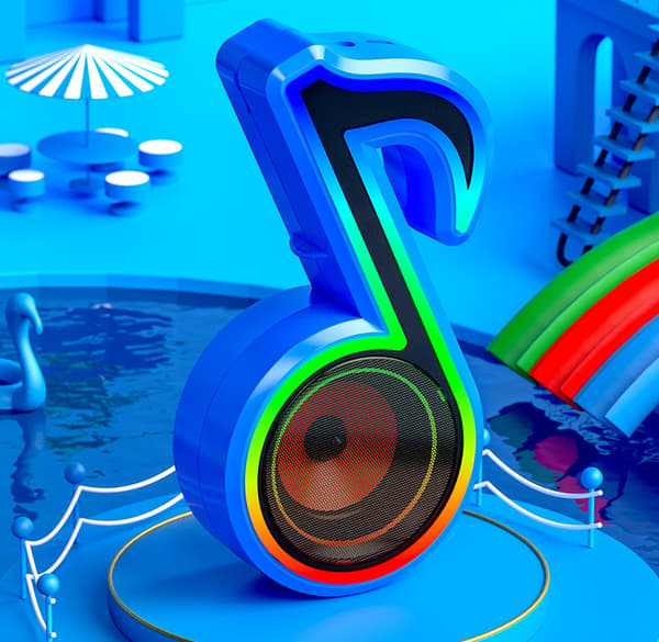 Bluetooth-højttaler, lille skrivebordslyd, trådløs farverig RGB-belysning (blå),