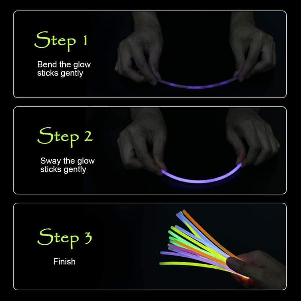 100 st Fluorescerande Glow Sticks, 5 olika färger lysande