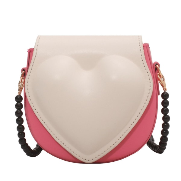 Kvinder hjertepung Sød hjerteformet crossbody taske mini dame kæde clutch skulder håndtasker A916-287 White