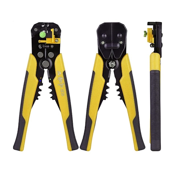 Wire Stripper, 5 i 1 Multifunksjonell Elektrisk Wire Stripper Automatisk Kabelkutter Wire Stripper (Gul)