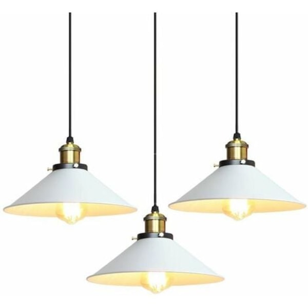 3x Retro taklampa industriell design E27 Ø 26cm, taklampa järn ljuskrona hängande lampa för sovrum Kitc