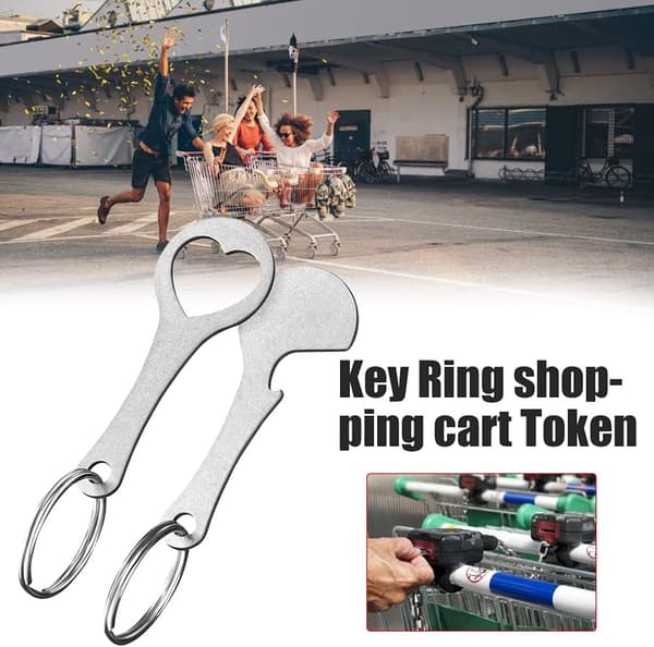 2 stk. Trolley Nøgle Aftagelig Trolley Token Nøglechips til Trolley