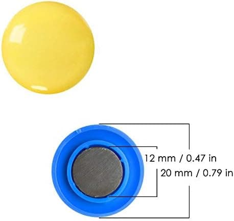 Whiteboard Magneter, 48 st 20 mm Kylskåpsmagneter Runda Plast