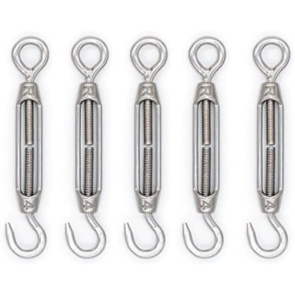 M4/M5/M6/M8 304 Rostfritt Stål Haka och Öga Spännskruvar - M6 Stil 5-pack