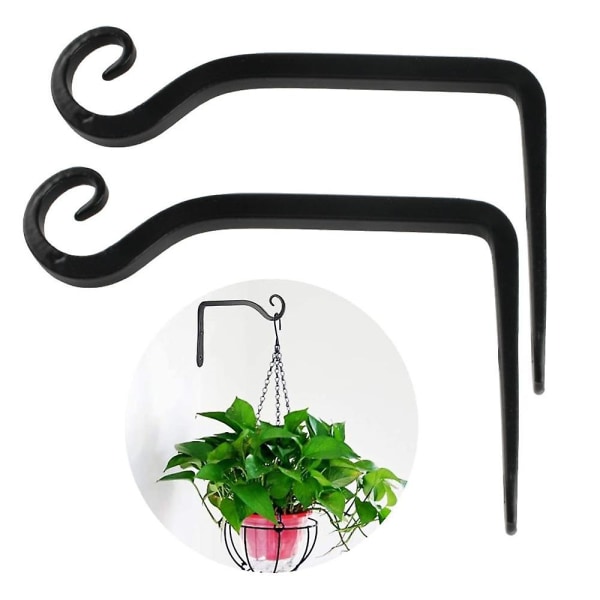 Växtställ Blommor Hänghållare Järn Väggkrok Blommor Häng Väggställ Krokar För Att Hänga Planterare Fågelmatare Lykta Vindspel Vägglampor 2pcs Black